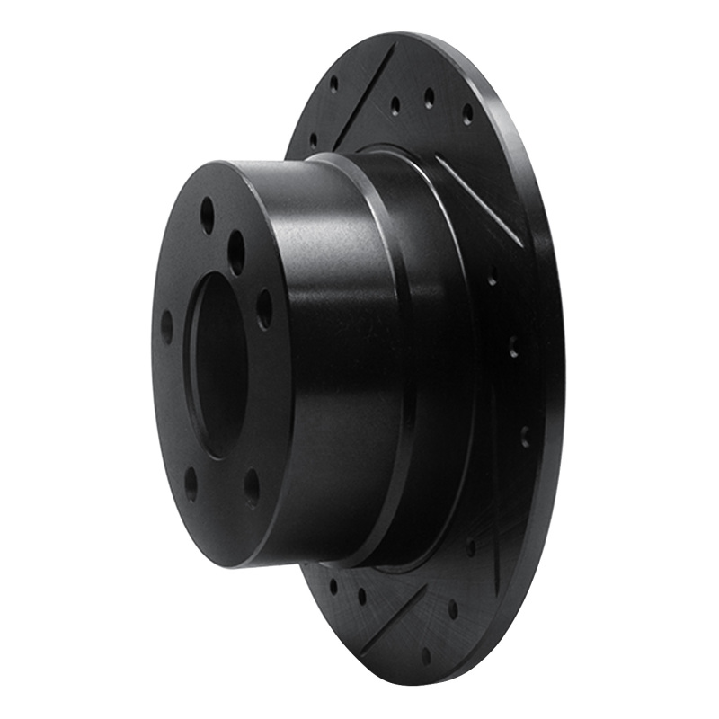 BMW Z3 Brake Rotor (1) - Rear Left - R1 Concepts - Drilled & Slotted - Black - `96-`02